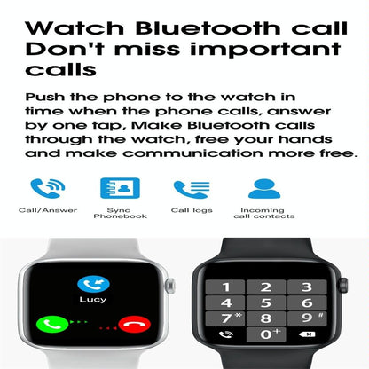 1.75 Inch Ips Smart Watch Waterproof Temp / Heart / Bp / Sleep Monitoring - Black