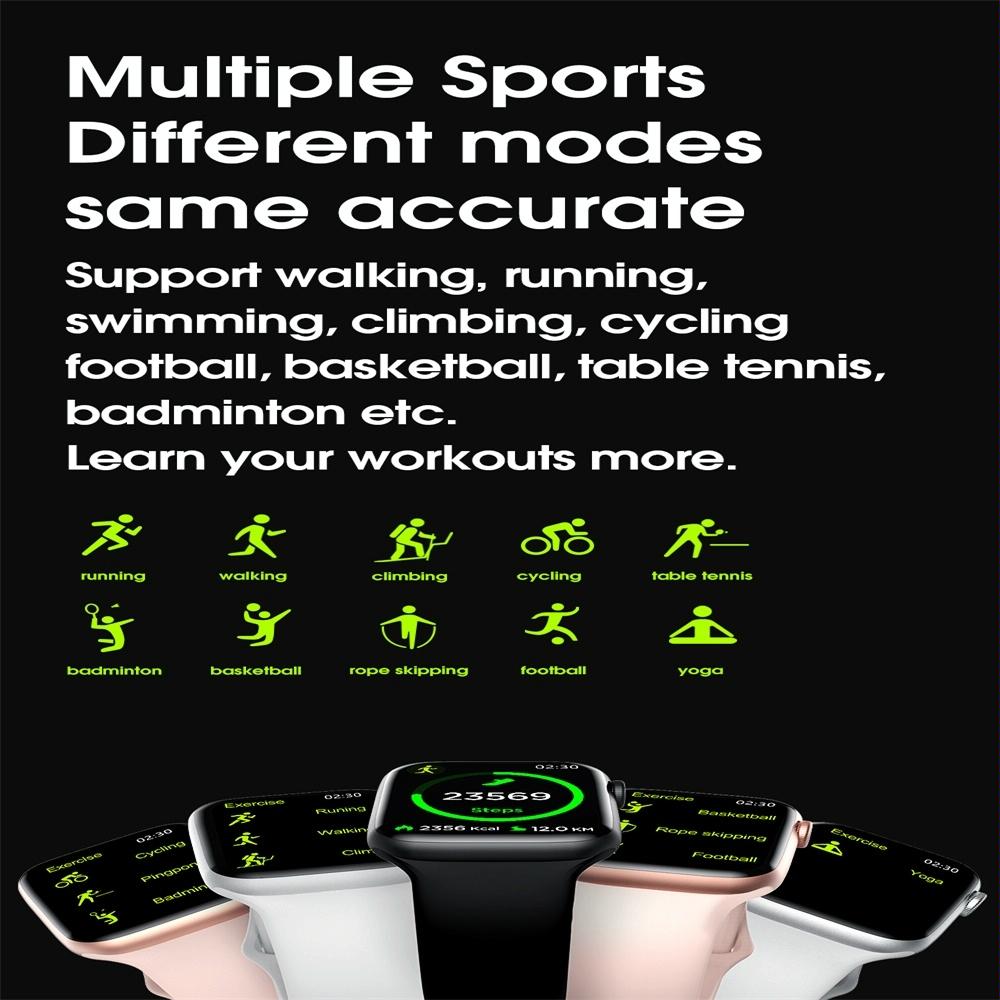 1.75 Inch Ips Smart Watch Waterproof Temp / Heart / Bp / Sleep Monitoring - Black