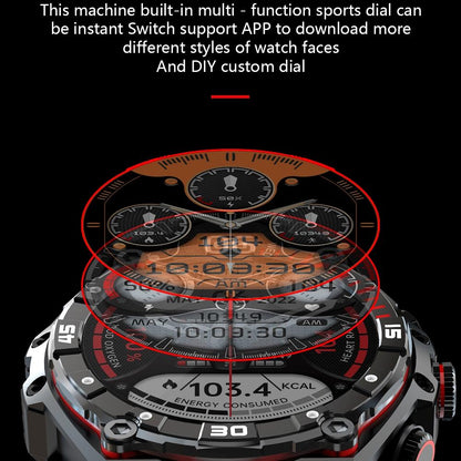 1.43 Inch Amoled Screen Smart Watch Supports Bluetooth Call / Blood Oxygen Detection - Red