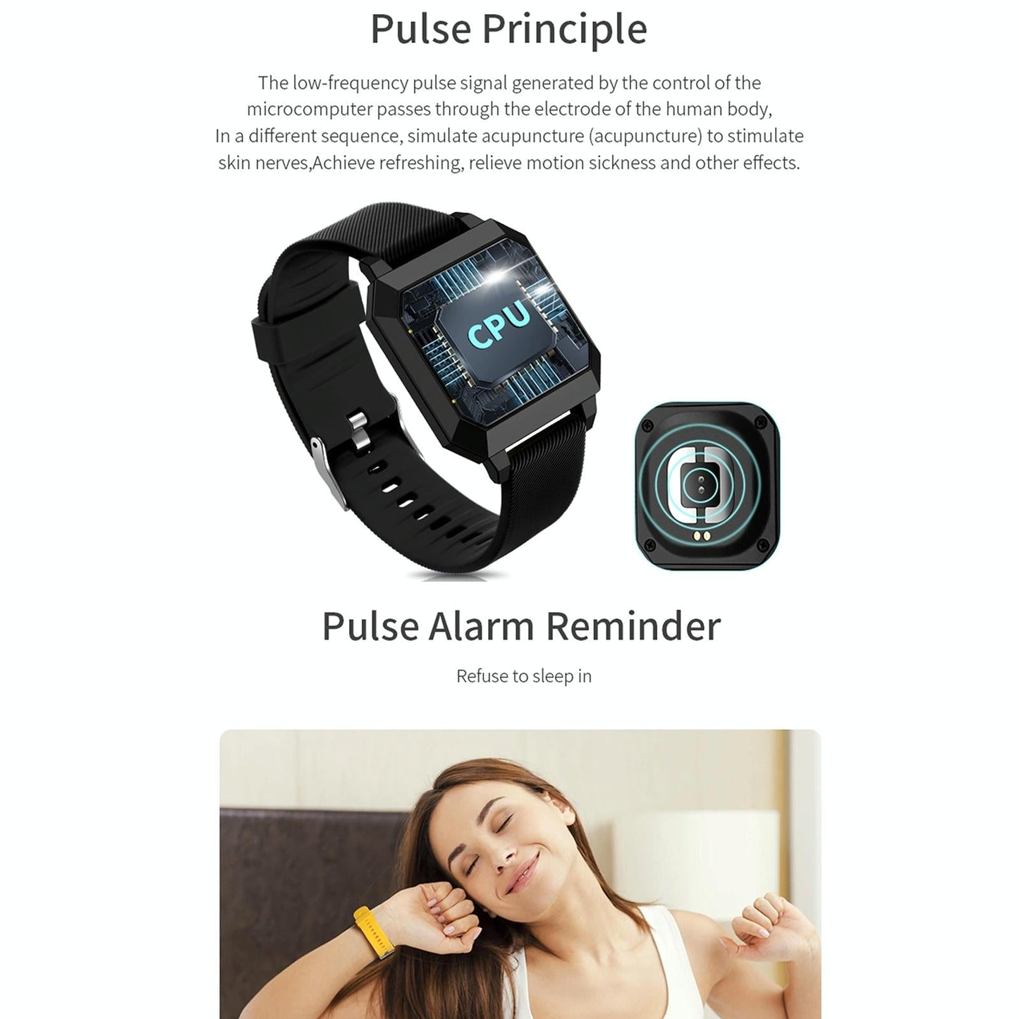 0.96 Inch Tft Screen Life Waterproof Smart Watch Support Sleep Monitoring / Heart Rate Monitoring / Blood Pressure Monitoring / Pulse Reminder - Black