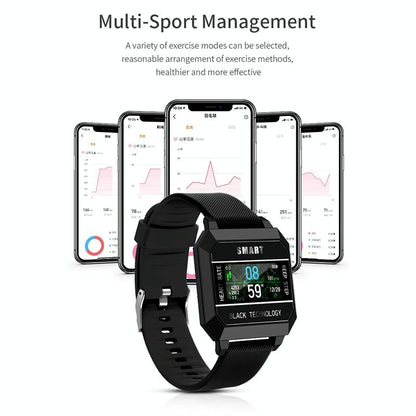 0.96 Inch Tft Screen Life Waterproof Smart Watch Support Sleep Monitoring / Heart Rate Monitoring / Blood Pressure Monitoring / Pulse Reminder - Black