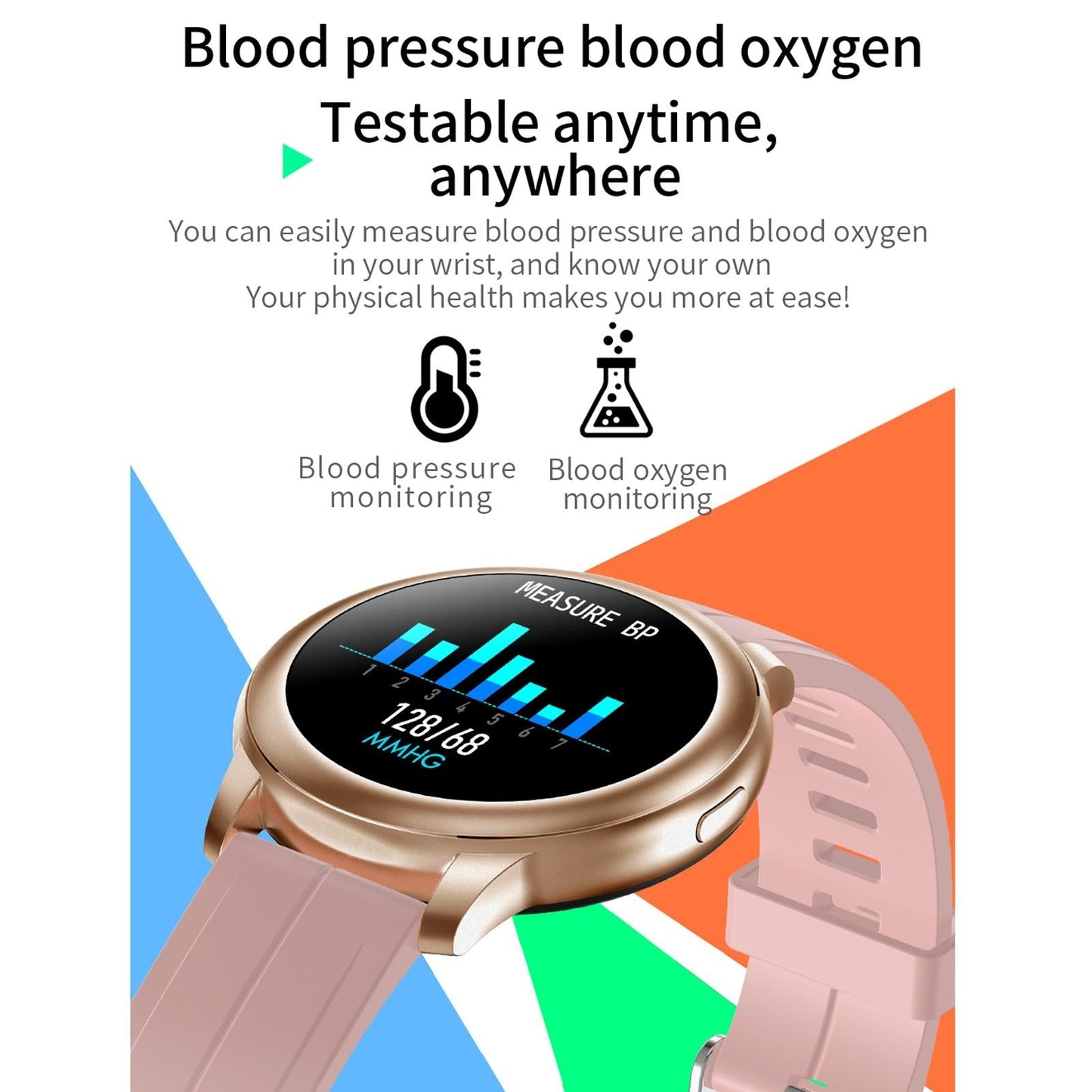 1.3 Inch Ips Colour Screen Ip67 Waterproof Smart Watch Support Sleep Monitor / Heart Rate Monitor / Blood Pressure Monitor - Black