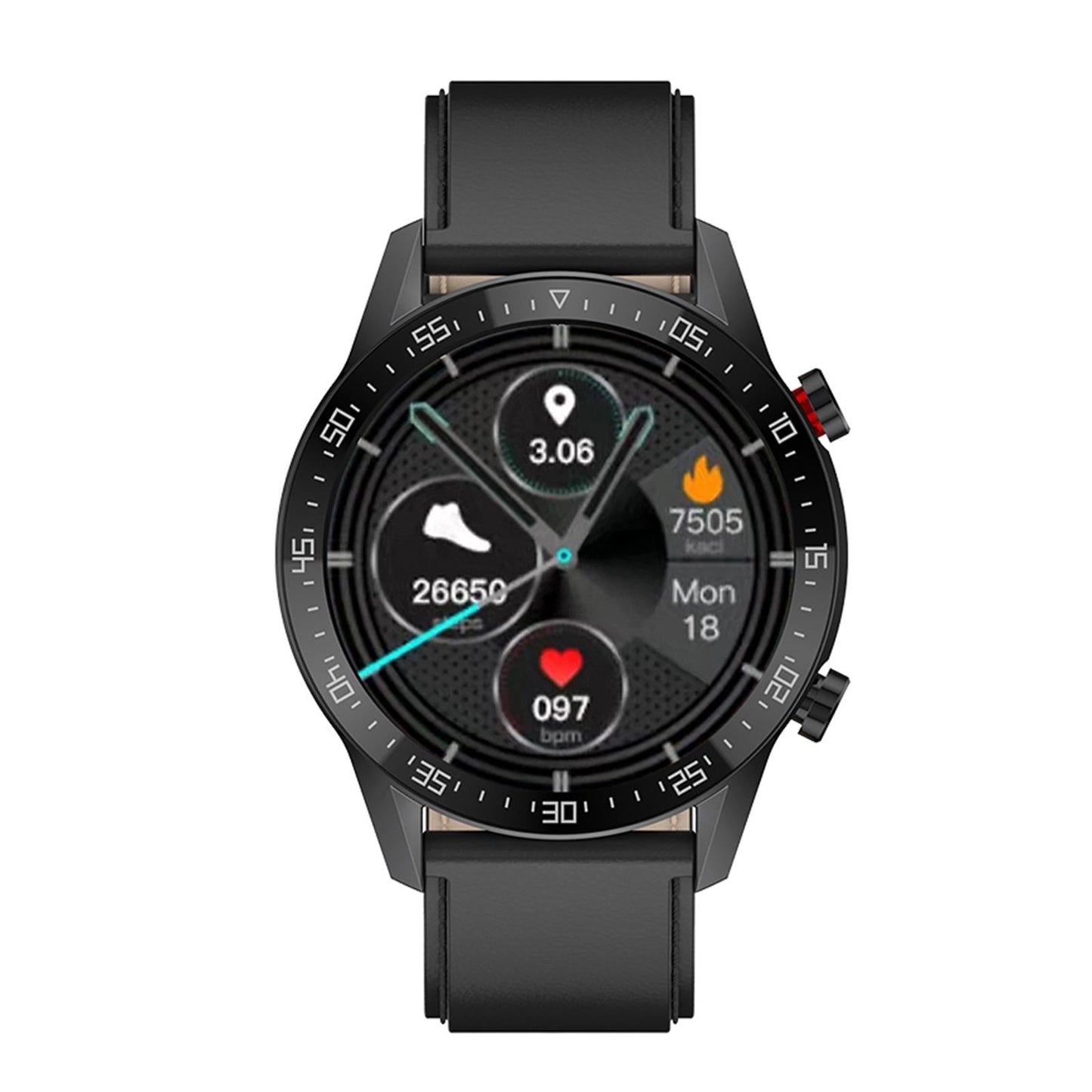 1.28 Inch Ips Screen Smart Watch With Bluetooth Call & Sleep Monitoring - Black