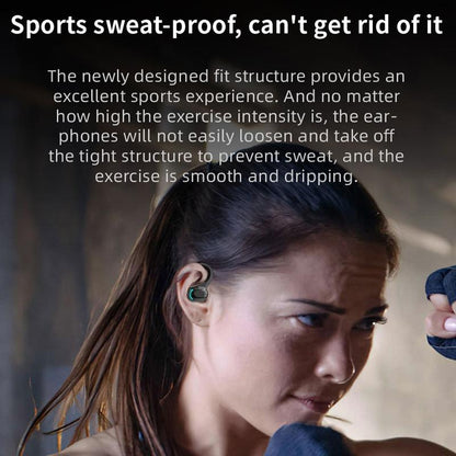 Wireless Bluetooth Earphones with Charging Case - F8 - Black Double Ear