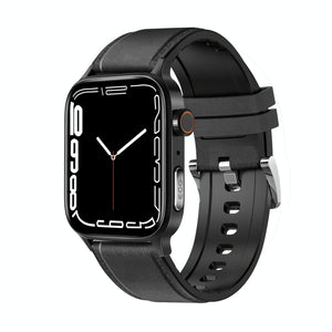 1.85 Inch Tft Screen Leather Band Health Smart Watch Support Bluetooth Call / Plateau Blood Oxygen / Body Temperature / Arrhythmia / Ti Heart Rate Monitoring - Black