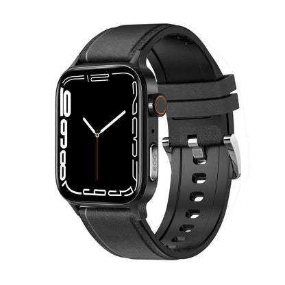 1.85 Inch Tft Screen Leather Band Health Smart Watch Support Bluetooth Call / Plateau Blood Oxygen / Body Temperature / Arrhythmia / Ti Heart Rate Monitoring - Black