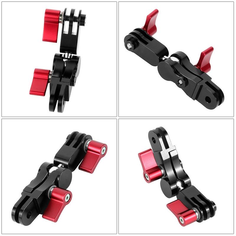 360 Degree Rotating Mount Adapter for Gopro Hero11 - Aluminium Alloy - Red