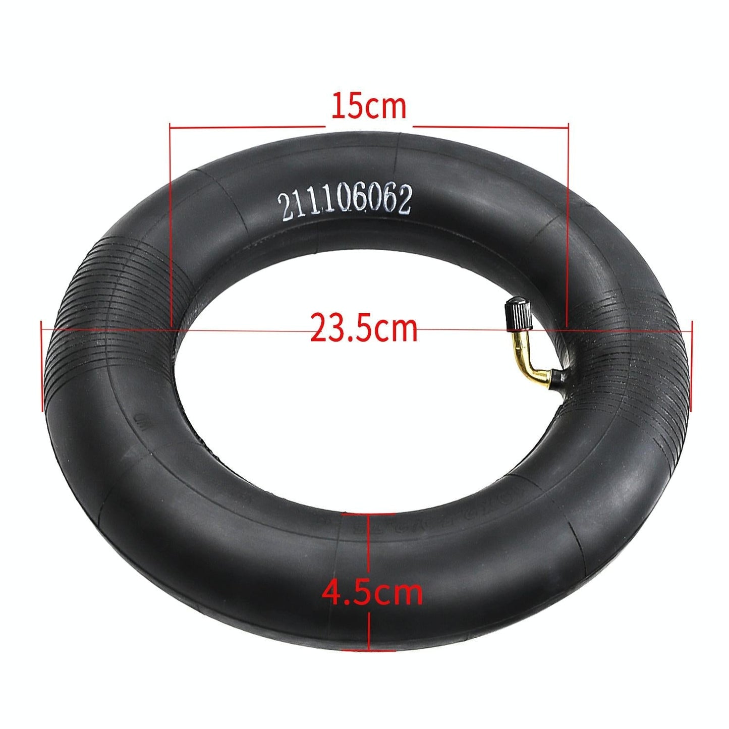 Electric Scooter Inner Tube - 10x2.5 / 2.75 45 Degree Valve Thickened Yellow Stripes