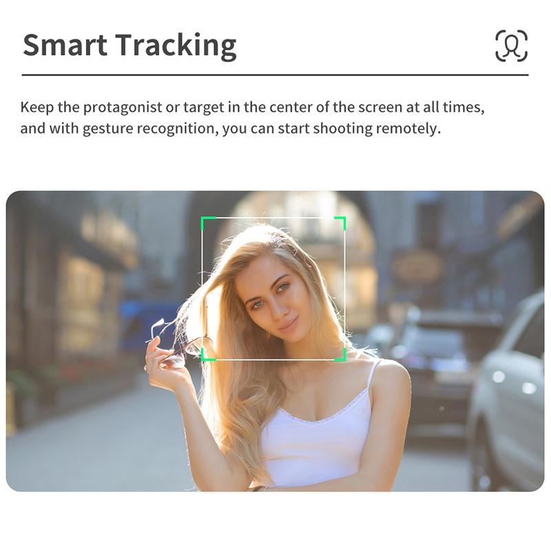 Desktop Gimbal Stabilizer with Fill Light and Selfie Stick - Black