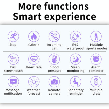 1.28 Inch Touch Screen Ip67 Waterproof Smart Watch Support Blood Pressure Monitoring / Sleep Monitoring / Heart Rate Monitoring - Black