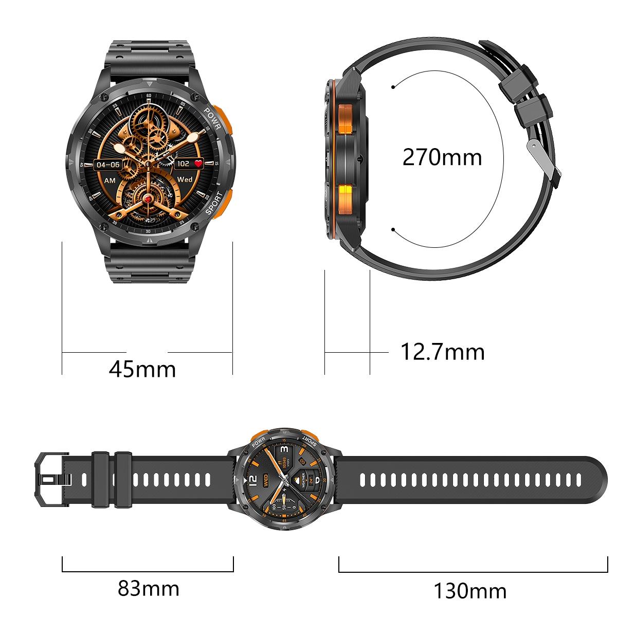 1.43 Inch Amoled Round Screen Steel Strap Smart Watch - Silver
