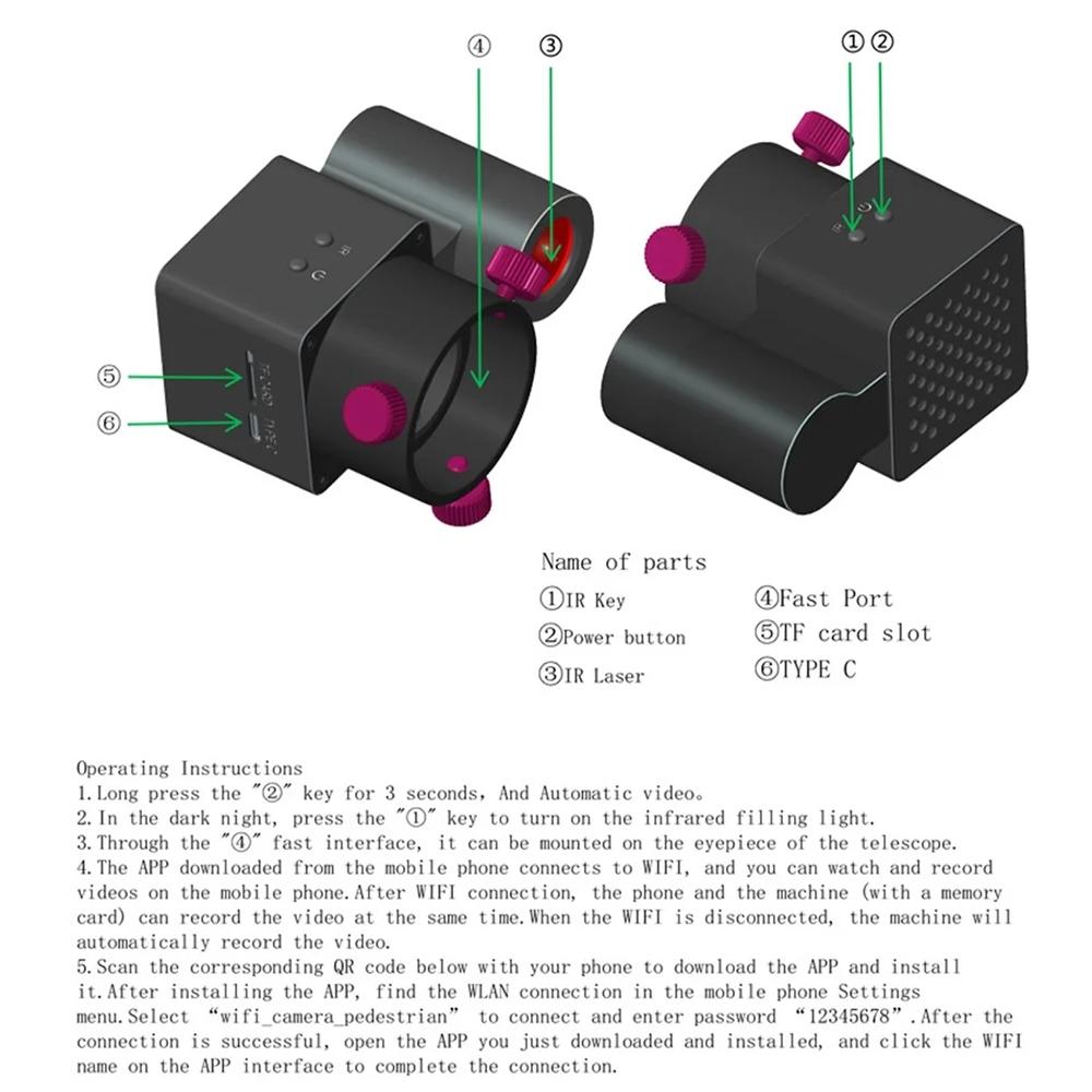 350m Wifi Hd Infrared Telescope with Night Vision