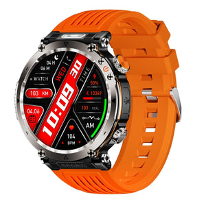 Waterproof Smart Watch With Flashlight And Compass - 1 Inch - Orange