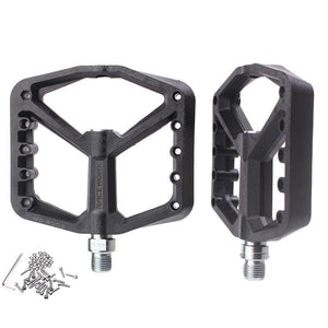 A Pair Of Wide Anti-Slip Nylon Bike Pedals - Black