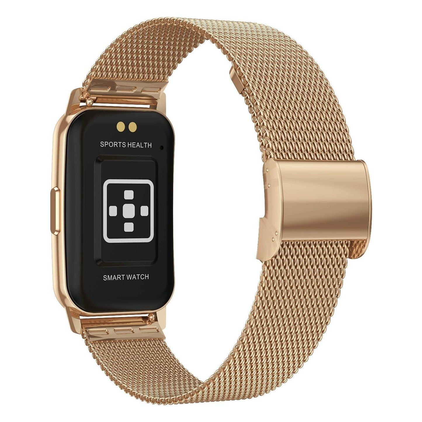 1.47 Inch Steel Strap Ip67 Waterproof Smart Watch Support Heart Rate / Blood Pressure Gold