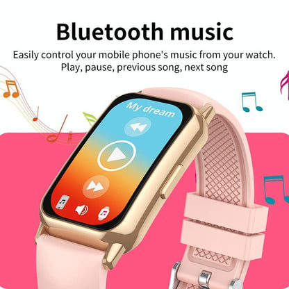 1.47 Inch Steel Strap Ip67 Waterproof Smart Watch Support Heart Rate / Blood Pressure Gold