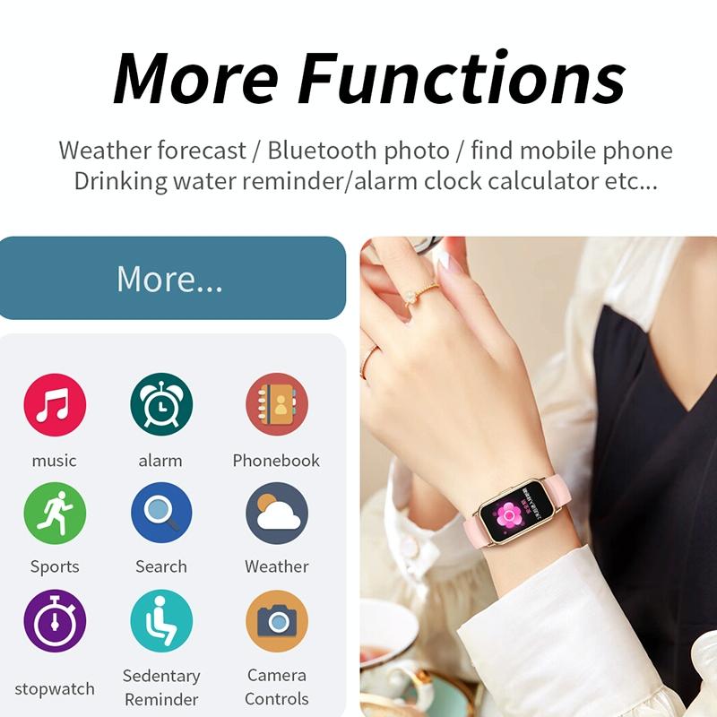 1.47 Inch Steel Strap Ip67 Waterproof Smart Watch Support Heart Rate / Blood Pressure Gold