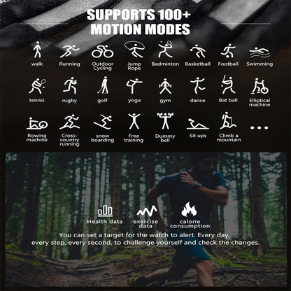 Smart Watch With Heart Rate Blood Pressure And Oxygen Monitoring - Black