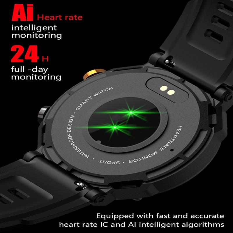 Smart Watch With Heart Rate Blood Pressure And Oxygen Monitoring - Black