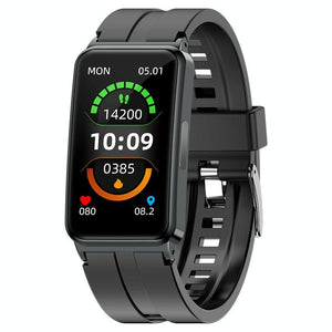 Smart Watch With Heart Rate And Blood Pressure Monitoring - Colour Screen - Black