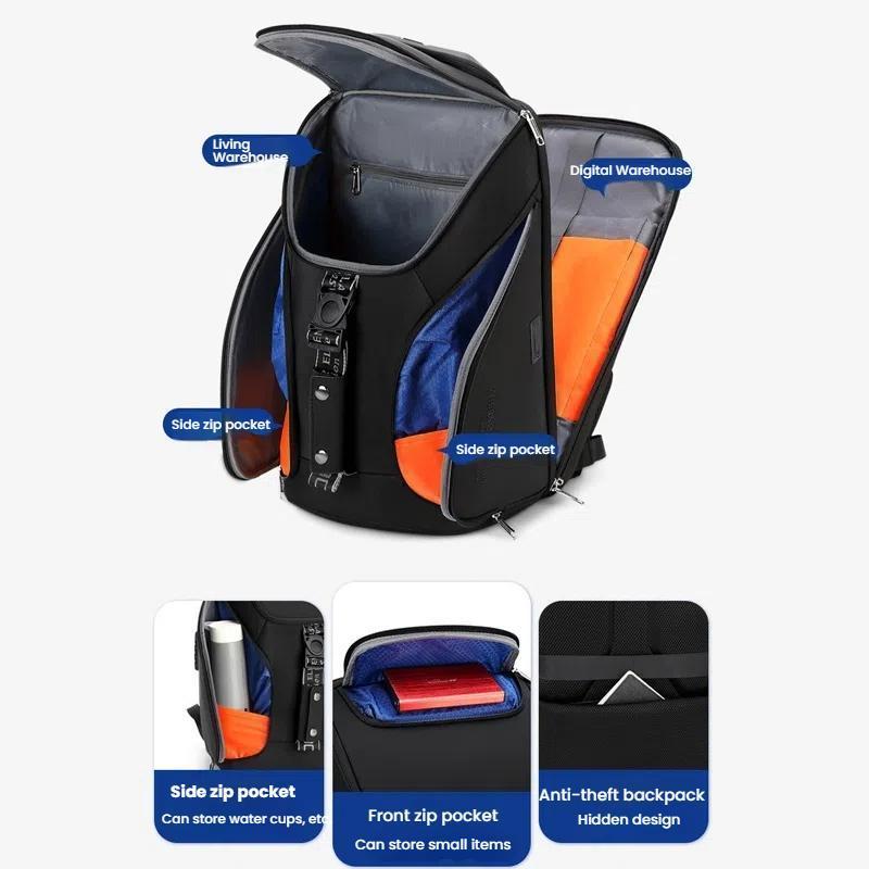 Waterproof Anti Theft Business Backpack With Usb Ports