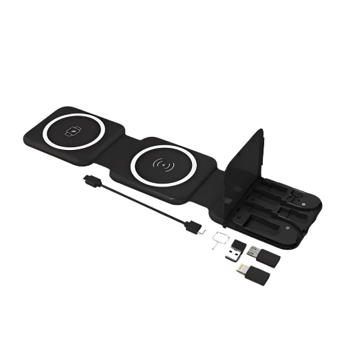 10 In 1 Magnetic Wireless Charger With Data Cable And Storage - White