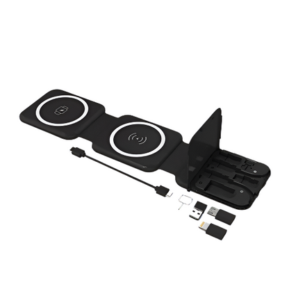 10 In 1 Magnetic Wireless Charger With Data Cable And Storage - White