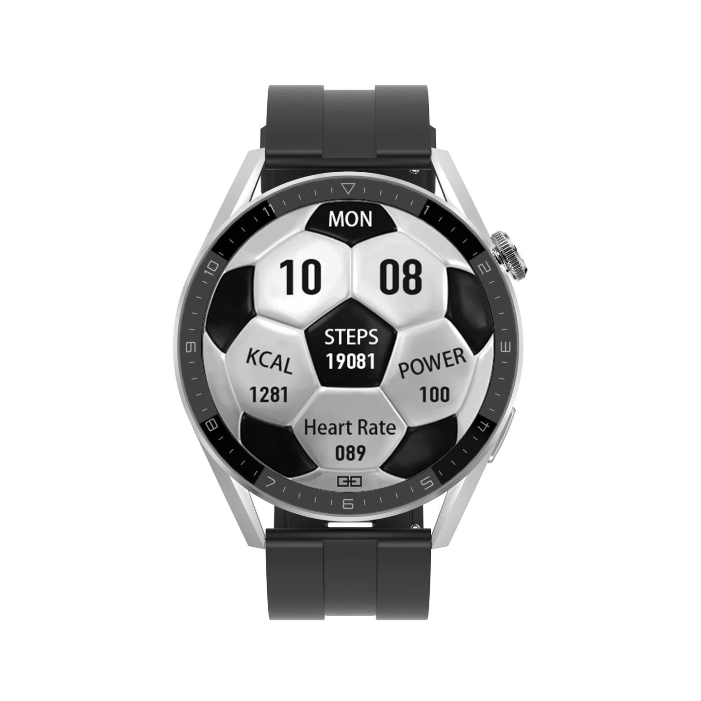 Smart Silicone Watch With Colour Screen - Black