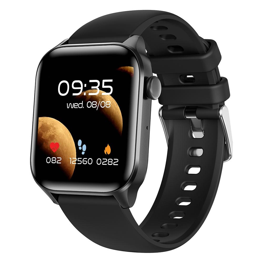 1.85 Inch Ip67 Waterproof Sports Health Monitoring Bluetooth Call Smart Watch - Black