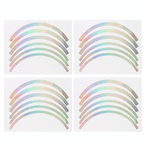 Blue Wheel Hub Sticker Set for Scooter / Bike / Electric Vehicle 2 Pcs - Silver Colorful