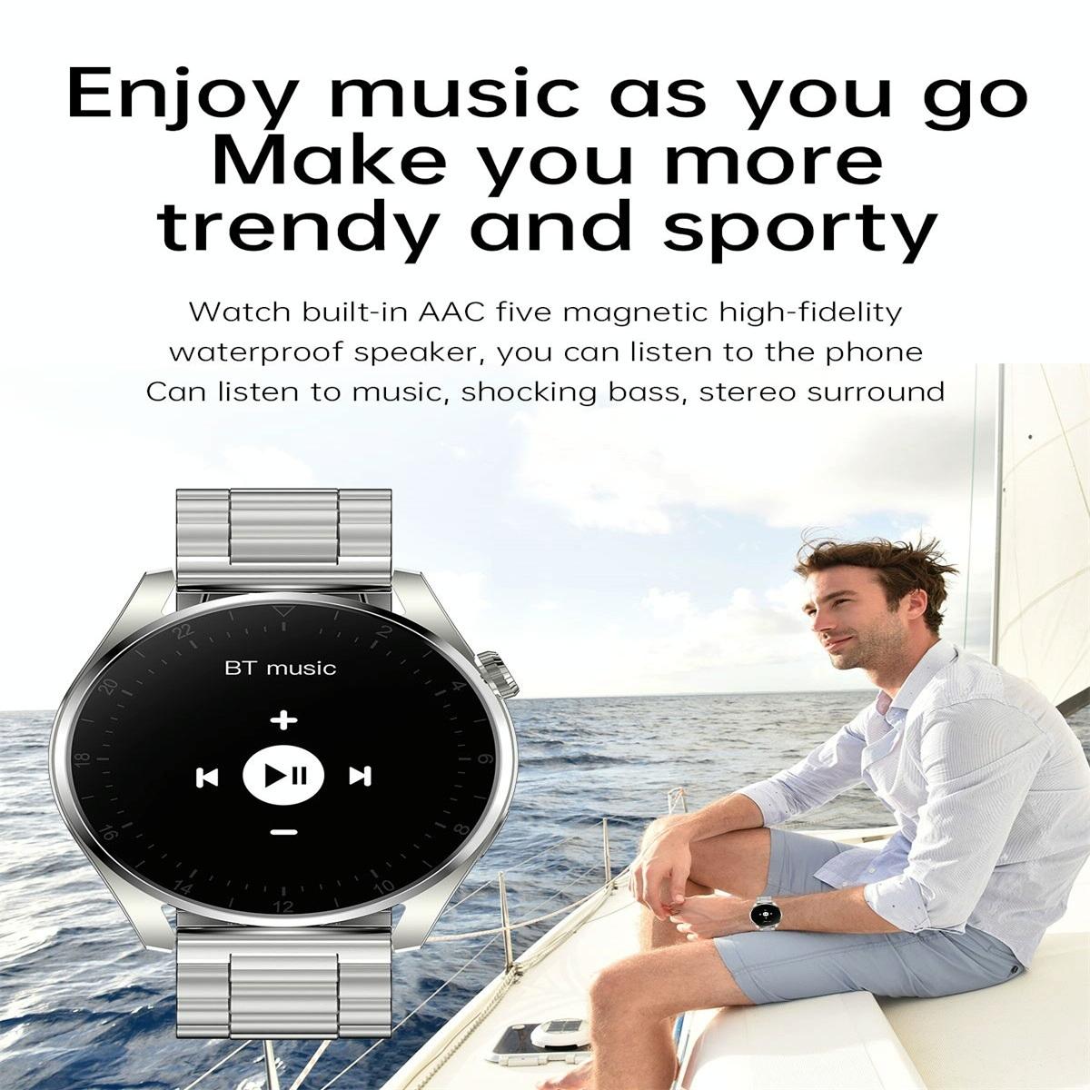 Waterproof Steel Smartwatch With Colour Screen - Ip68 - Black