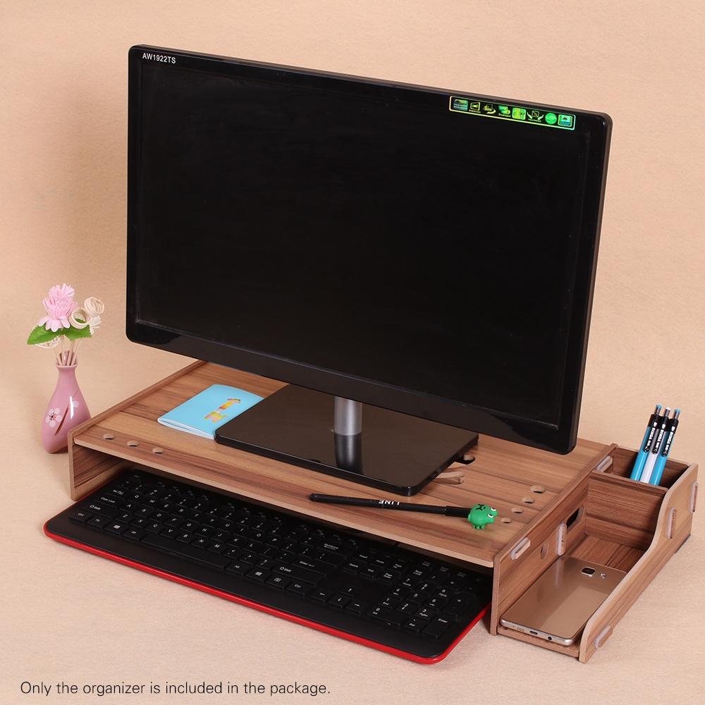 Wood Monitor Stand with Keyboard Storage - Tbd049404601A