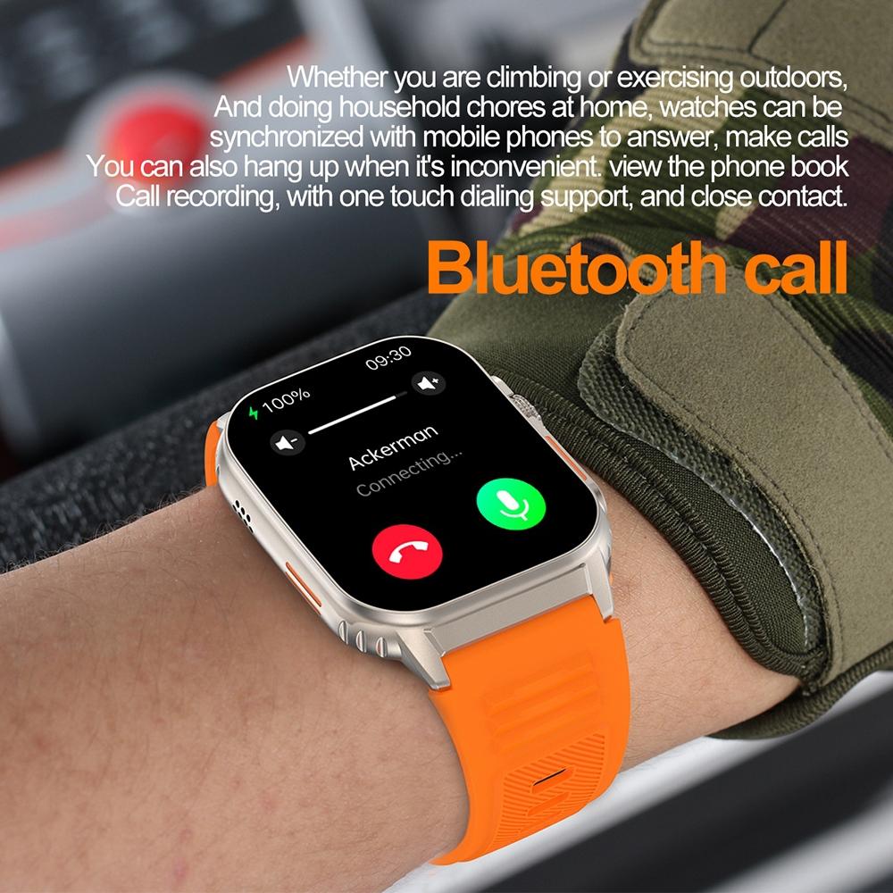 2.01 Inch Waterproof Smart Watch With Bluetooth Call & Health Tracking - Orange