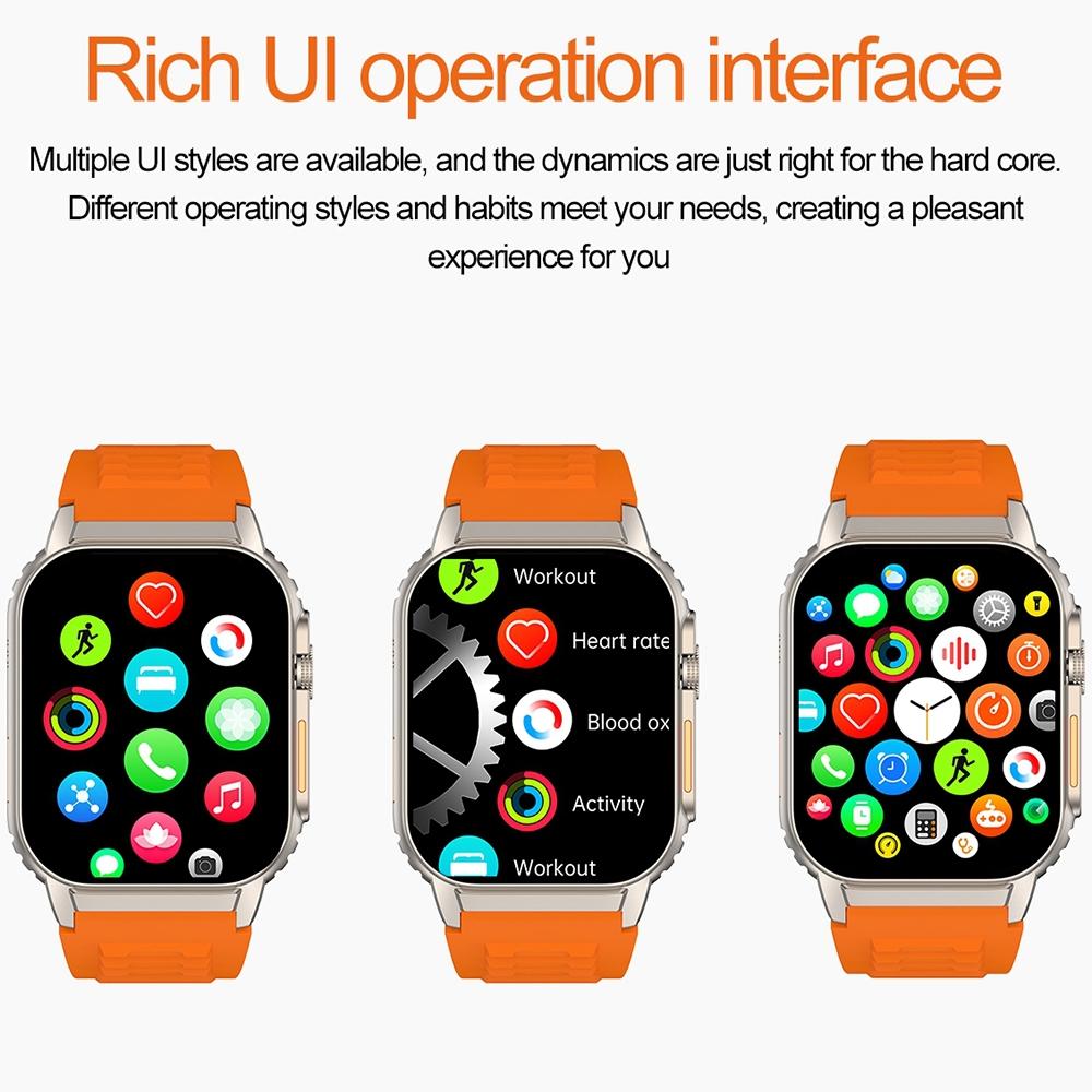 2.01 Inch Waterproof Smart Watch With Bluetooth Call & Health Tracking - Orange