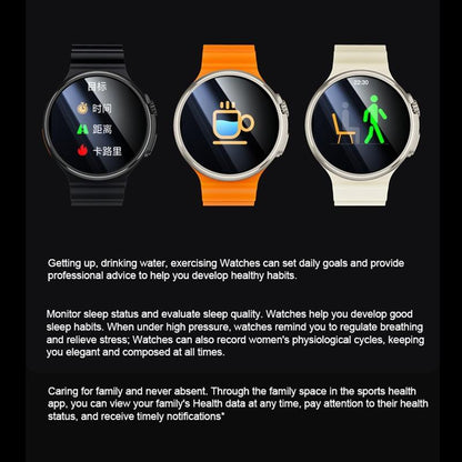 1.6 Inch Tft Round Screen Smart Watch Supports Voice Calls / Blood Oxygen Monitoring - Orange