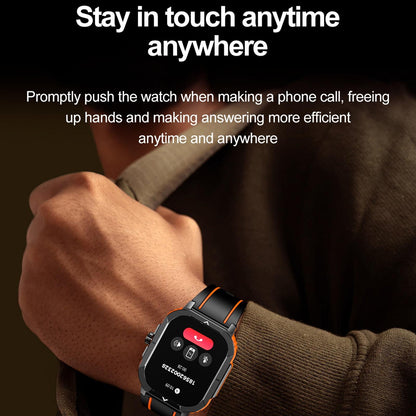2.06 Inch Bt5.3 Ip68 Sport Smart Watch Bluetooth Call / Message / Health - Orange