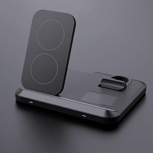 15W 3 In 1 Foldable Wireless Charger - Black