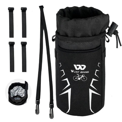 Insulated Bike Water Bottle Bag Black