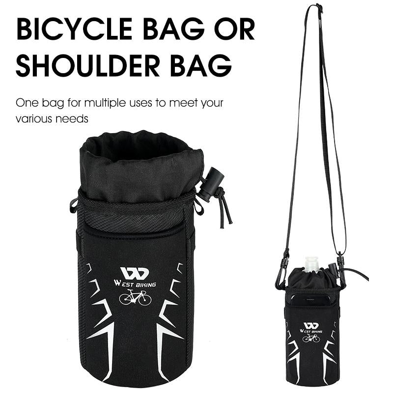 Insulated Bike Water Bottle Bag Black