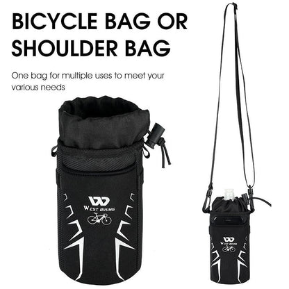 Insulated Bike Water Bottle Bag Black