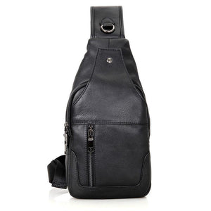 Stylish Cowhide Chest Bag For Men - Black - Factory Direct Shop