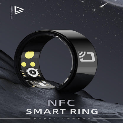 Smart Ring With Heart Rate Blood Oxygen & Sleep Monitoring - Multiple Sports Modes - Black Size 12