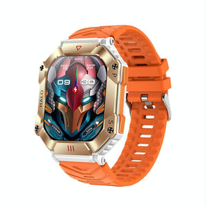 2.0 Inch Bt5.1 Ip67 Sport Smart Watch Support Bluetooth Call / Sleep / Blood Oxygen / Heart Rate / Blood Pressure Health Monitor - White + Orange