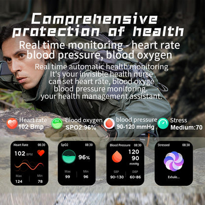 2.0 Inch Bt5.1 Ip67 Sport Smart Watch Support Bluetooth Call / Sleep / Blood Oxygen / Heart Rate / Blood Pressure Health Monitor - White + Orange