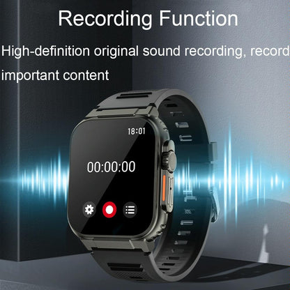 Ip68 Waterproof Bluetooth Smart Watch Health Monitor - Black