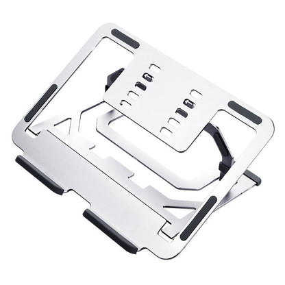 Foldable Aluminum Laptop Stand for Desktop Cooling - Elegant Silver