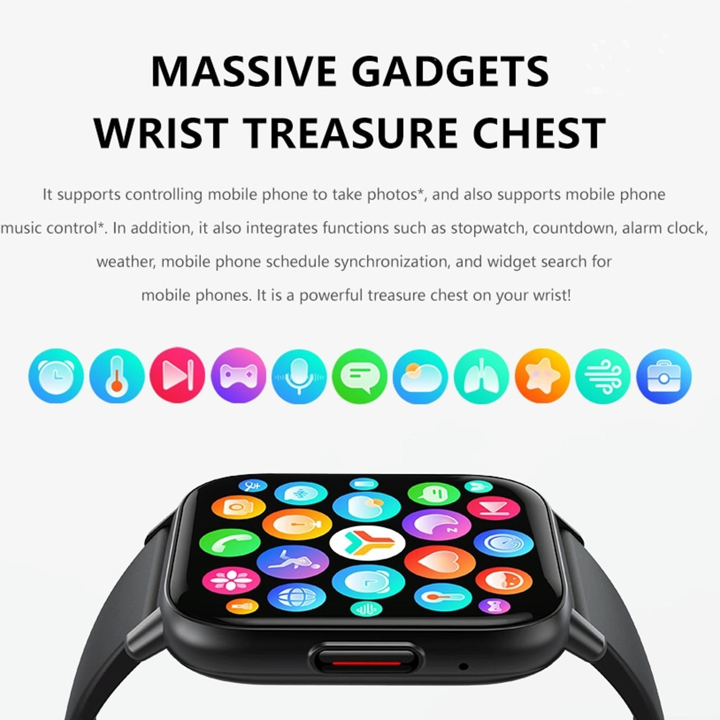 1.83 Inch Bt5.2 Smart Sport Watch Support Sleep / Heart Rate / Blood Oxygen / Temperature / Heart Sugar / Blood Pressure Health Monitor - Black