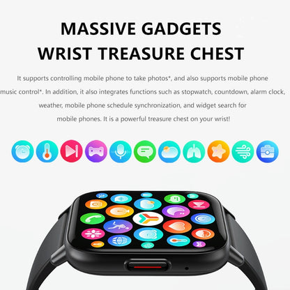 1.83 Inch Bt5.2 Smart Sport Watch Support Sleep / Heart Rate / Blood Oxygen / Temperature / Heart Sugar / Blood Pressure Health Monitor - Black