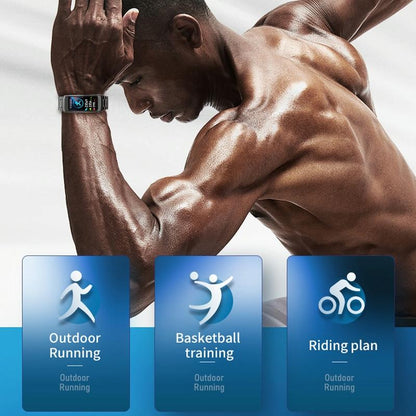 1.14 Inch Silicone Band Earphone Detachable Life Waterproof Smart Watch Support Bluetooth Call - Black