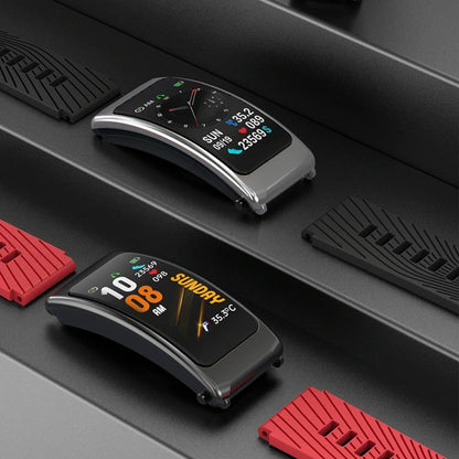 1.14 Inch Silicone Band Earphone Detachable Life Waterproof Smart Watch Support Bluetooth Call - Black